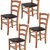 Tommychairs - 4er Set Stühle VENICE für Küche und Esszimmer, robuste Struktur aus lackiertem Buchenholz im Farbton…
